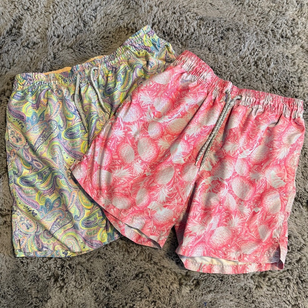 Michael's Swimwear Men's Swim Trunks Shorts Colorful Summer Bundle of 2 Large